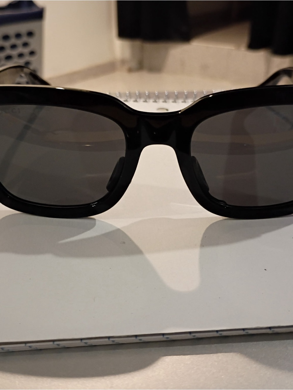 Gucci Black Gloss Oversized Square Sunglasses